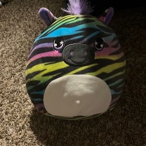 Rainbow zebra squish plush